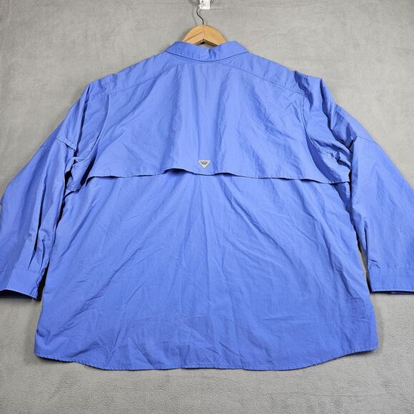 Columbia PFG Shirt Womens 3X Long Sleeve Vented Fishing Tactel Nylon Periwinkle - Picture 5 of 10